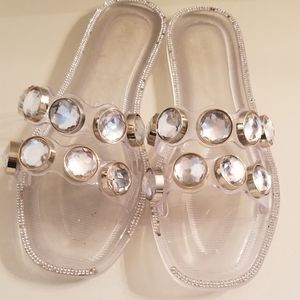 womens Embellished jelly slip on Cato sandals size 9